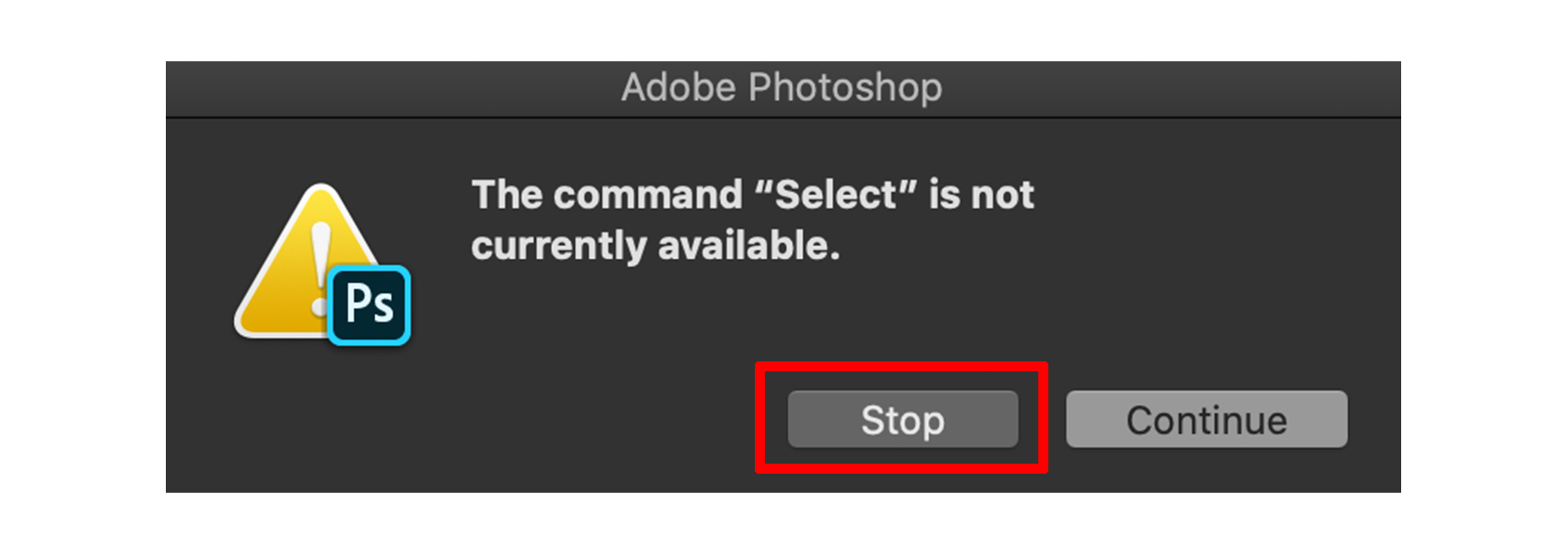 Photoshopのポップアップウィンドウ