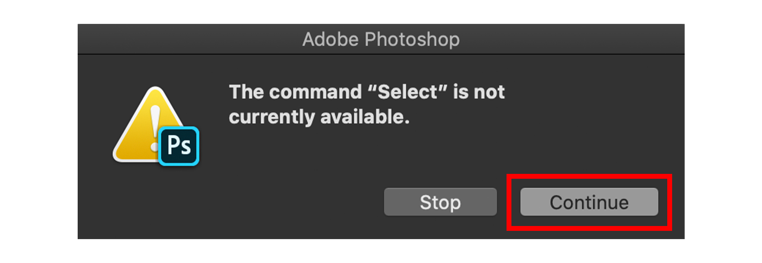 Photoshopのエラー画像