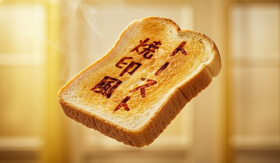文字をトーストに焼印したように加工できる有料PSDテンプレート